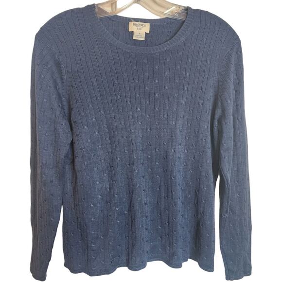 Brooks 346 Lightweight 100% Silk Sweater, Dark Blue, Small - Picture 1 of 4